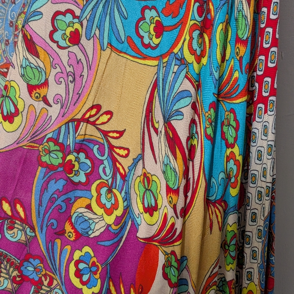 Multicolor Printed Long Kaftan Swim Coverup - Picture 4 of 7